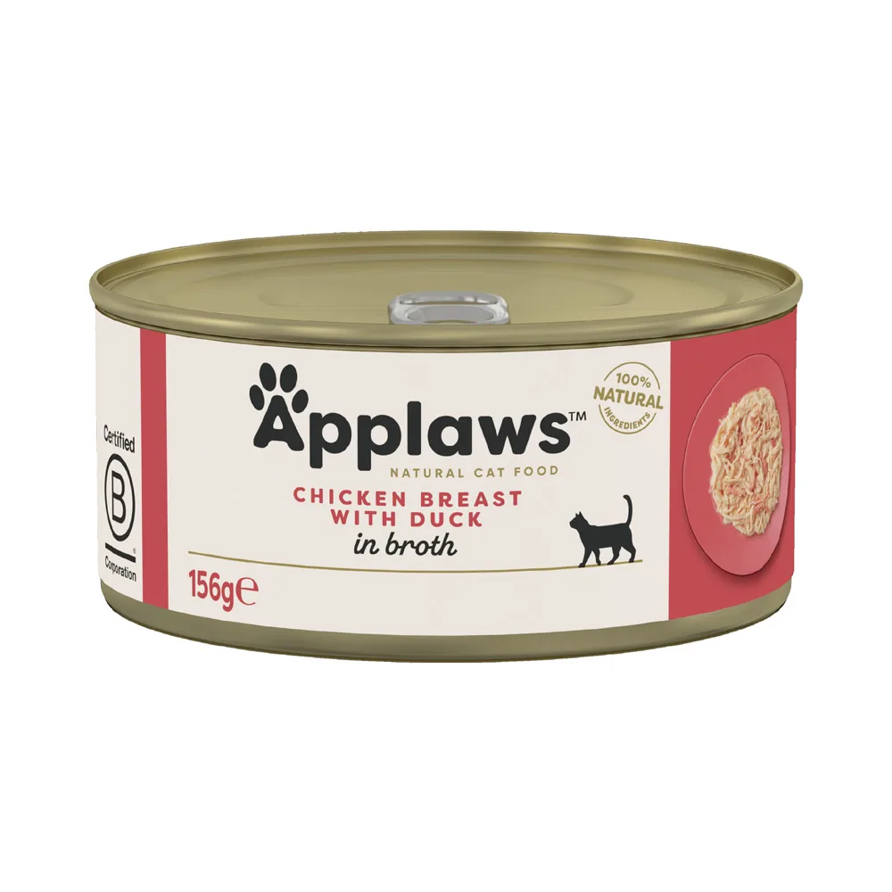 24x156g Kip met Eend Applaws Kattenvoer by Applaws – product photo