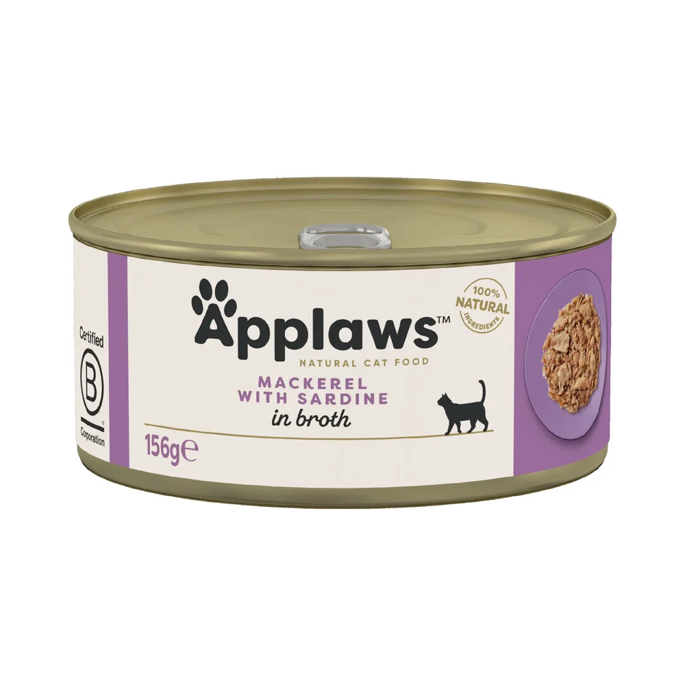 24x156g Makreel met Sardientjes Applaws Kattenvoer van Applaws – productfoto