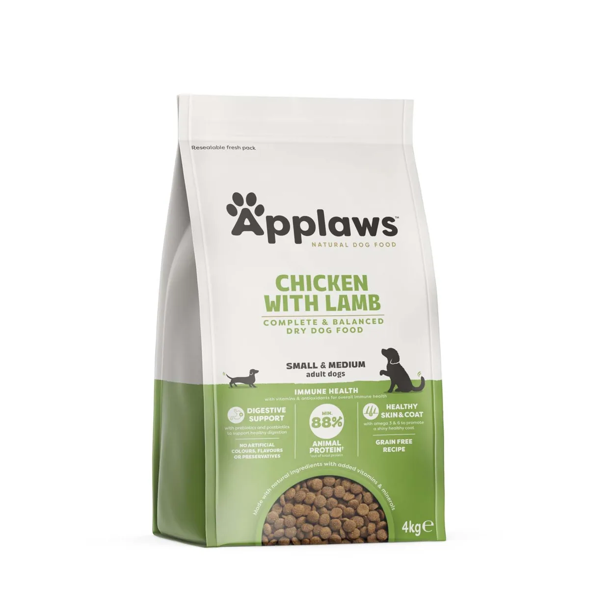 Adult Small & Medium Breed - Kip met Lam Hondenvoer - Voordeelpakket: 2 x 4 kg by Applaws – product photo