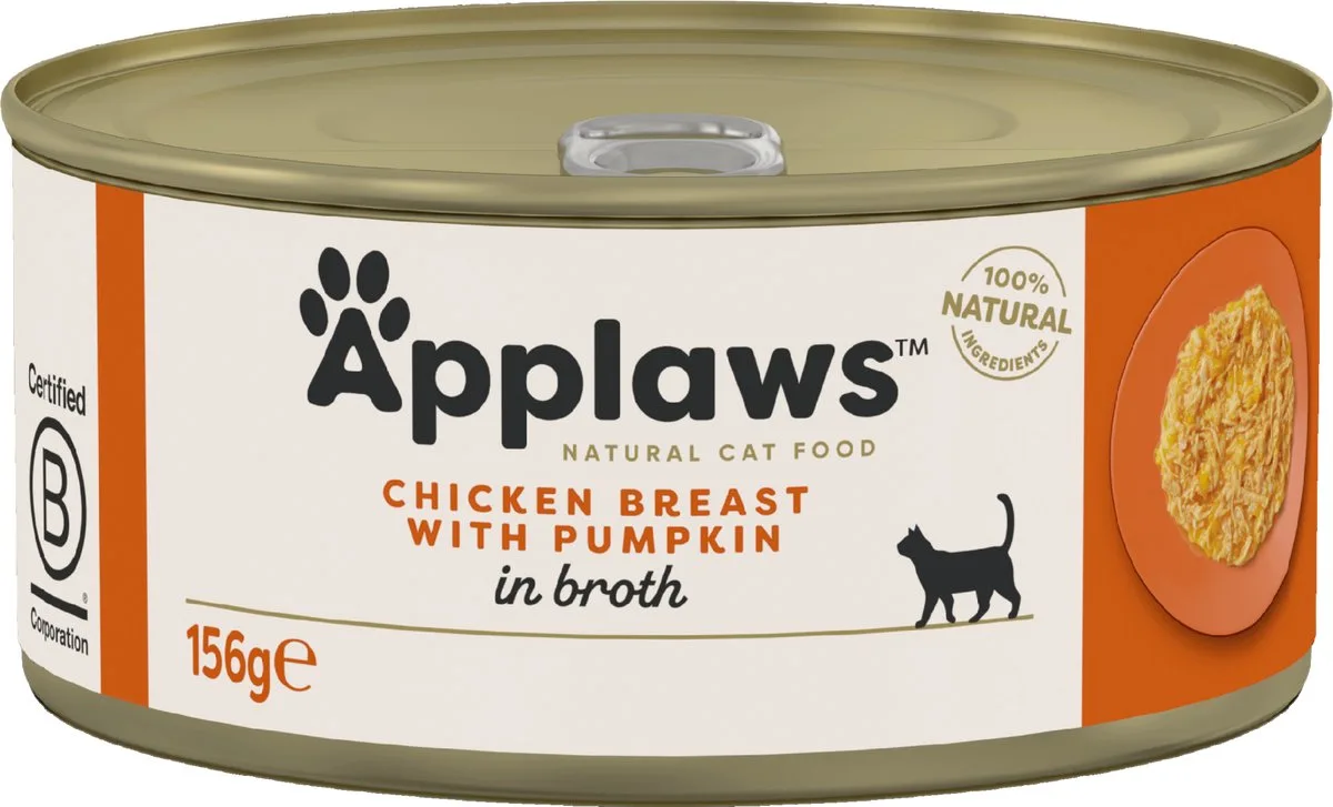 Blik Cat 156 gram Smaak - KIPFILET & POMPOEN de Applaws – photo produit