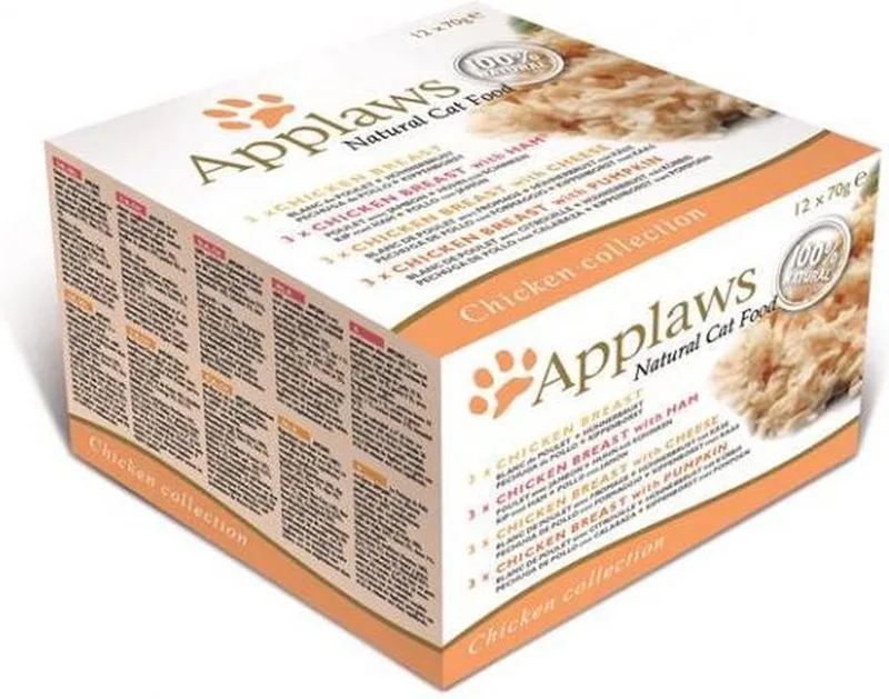 cat blik adult multipack chicken selection kattenvoer 12x70 gr fra Applaws – produktbillede