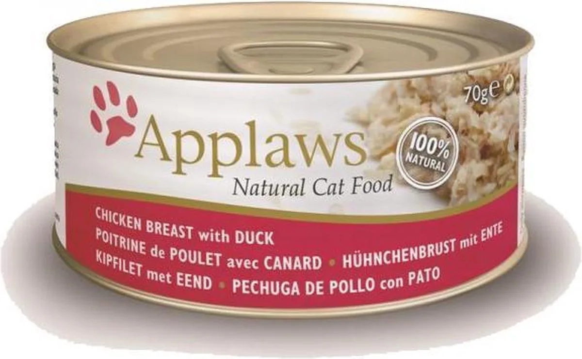 Cat - Chicken Breast & Duck - 24 x 70 g van Applaws – productfoto