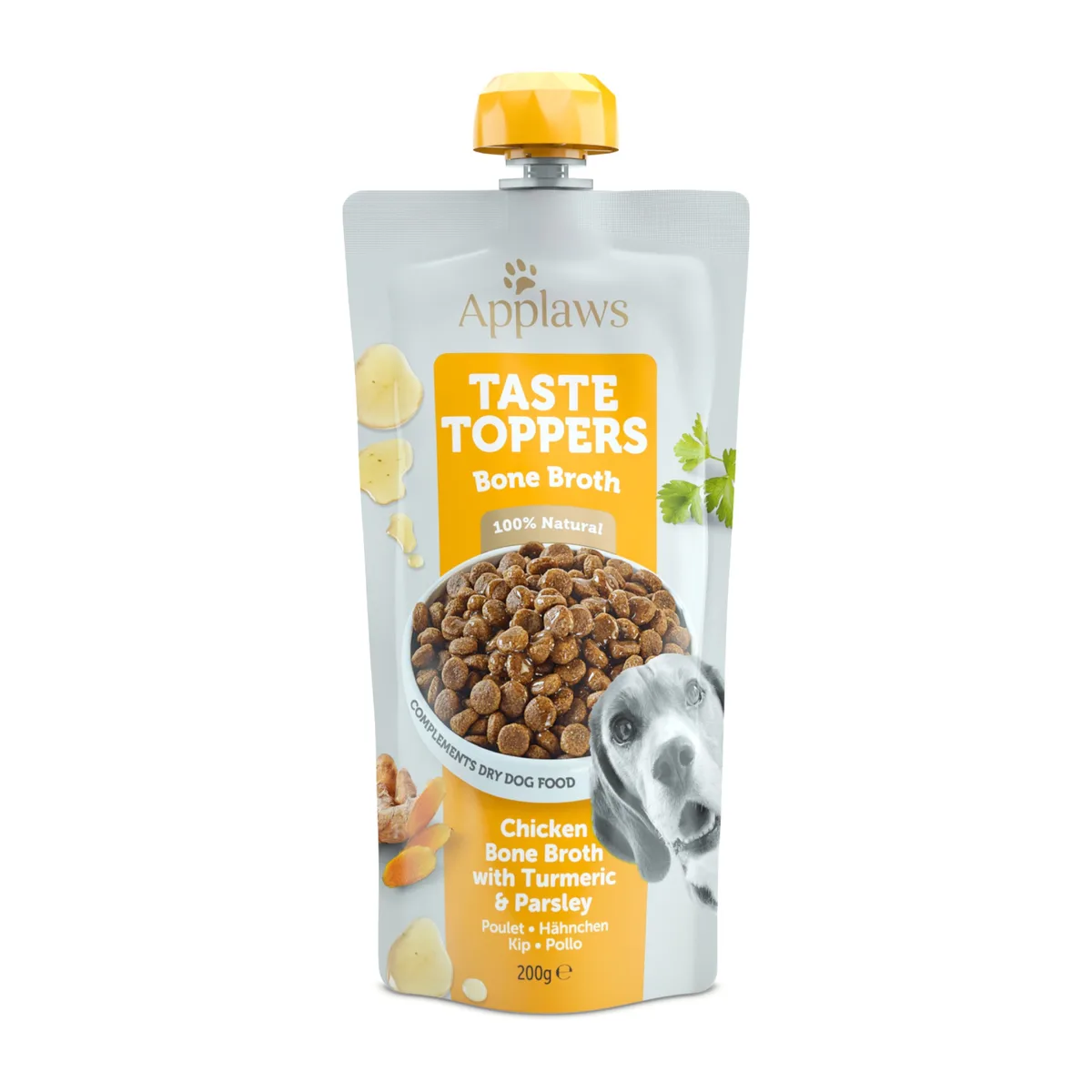 Dog Taste Toppers Bone Broth Kip 200 ml. van Applaws – productfoto
