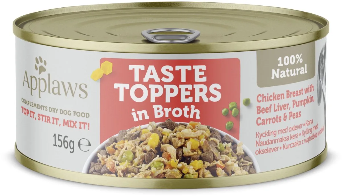 Dog Taste Toppers Kip met runderlever in bouillon 156 gr. - per 12 stuks de Applaws – photo produit