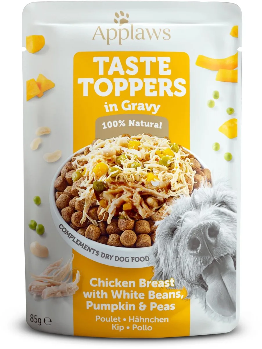 Dog Taste Toppers Kip met witte bonen in jus 85 gr. - per 12 stuks de Applaws – photo produit