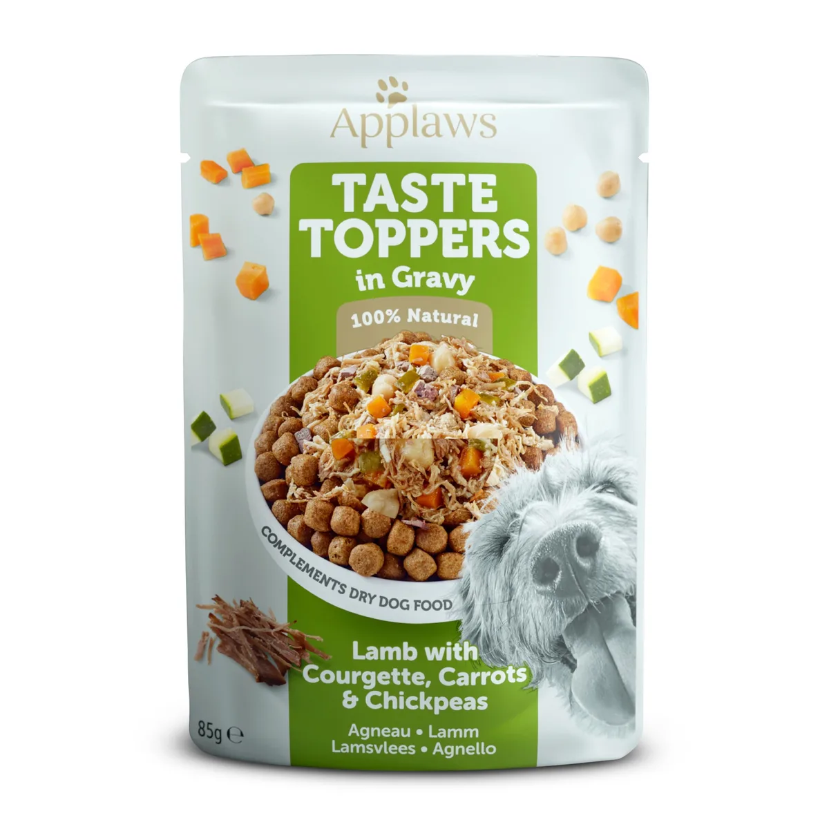 Dog Taste Toppers Lam met courgette in jus 85 gr. - per 12 stuks by Applaws – product photo