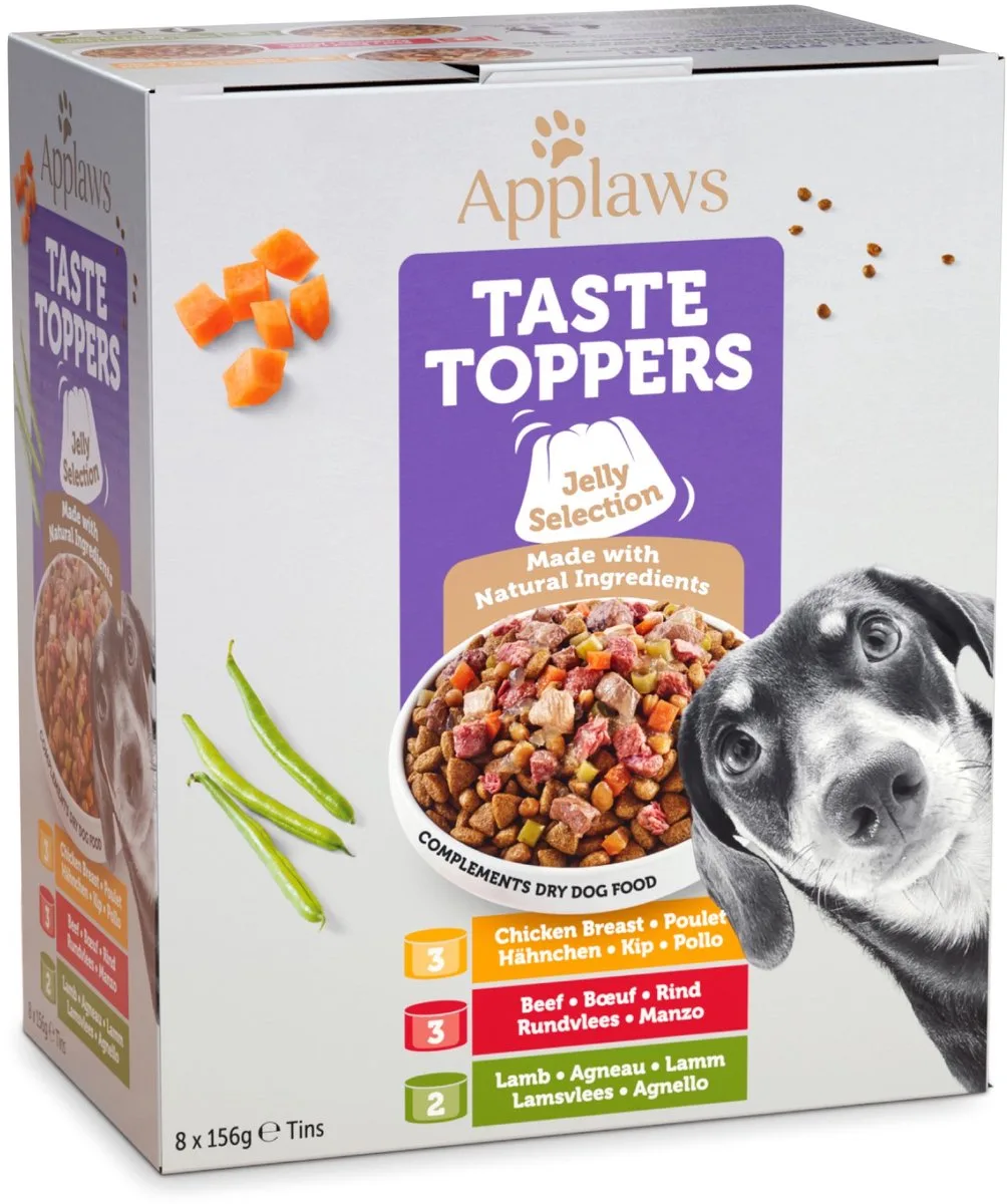 Dog Taste Toppers Multipack in gelei 8 x 156 gr. de Applaws – photo produit