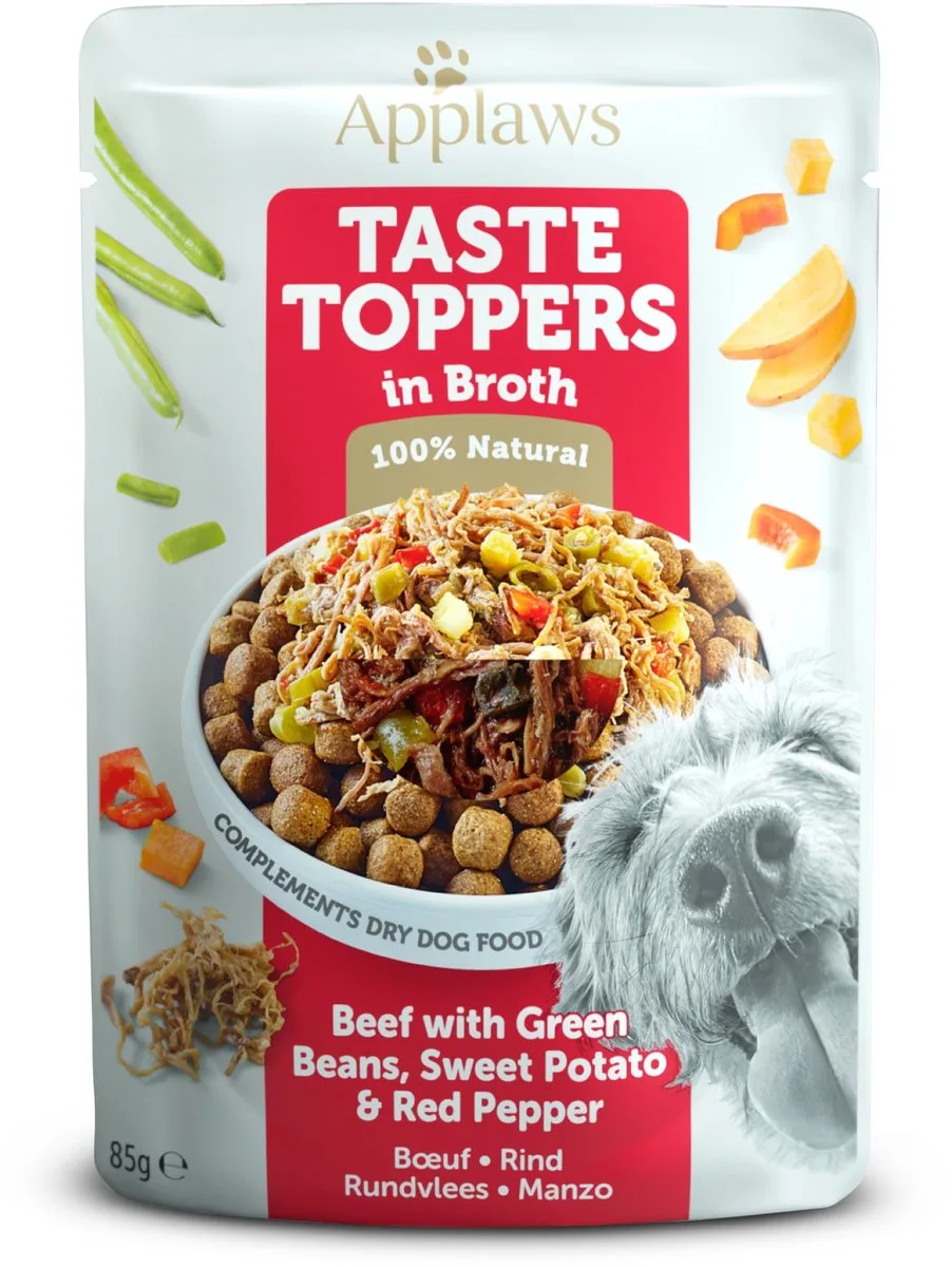 Dog Taste Toppers Rund met sperziebonen in bouillon 85 gr. - per 12 stuks de Applaws – photo produit