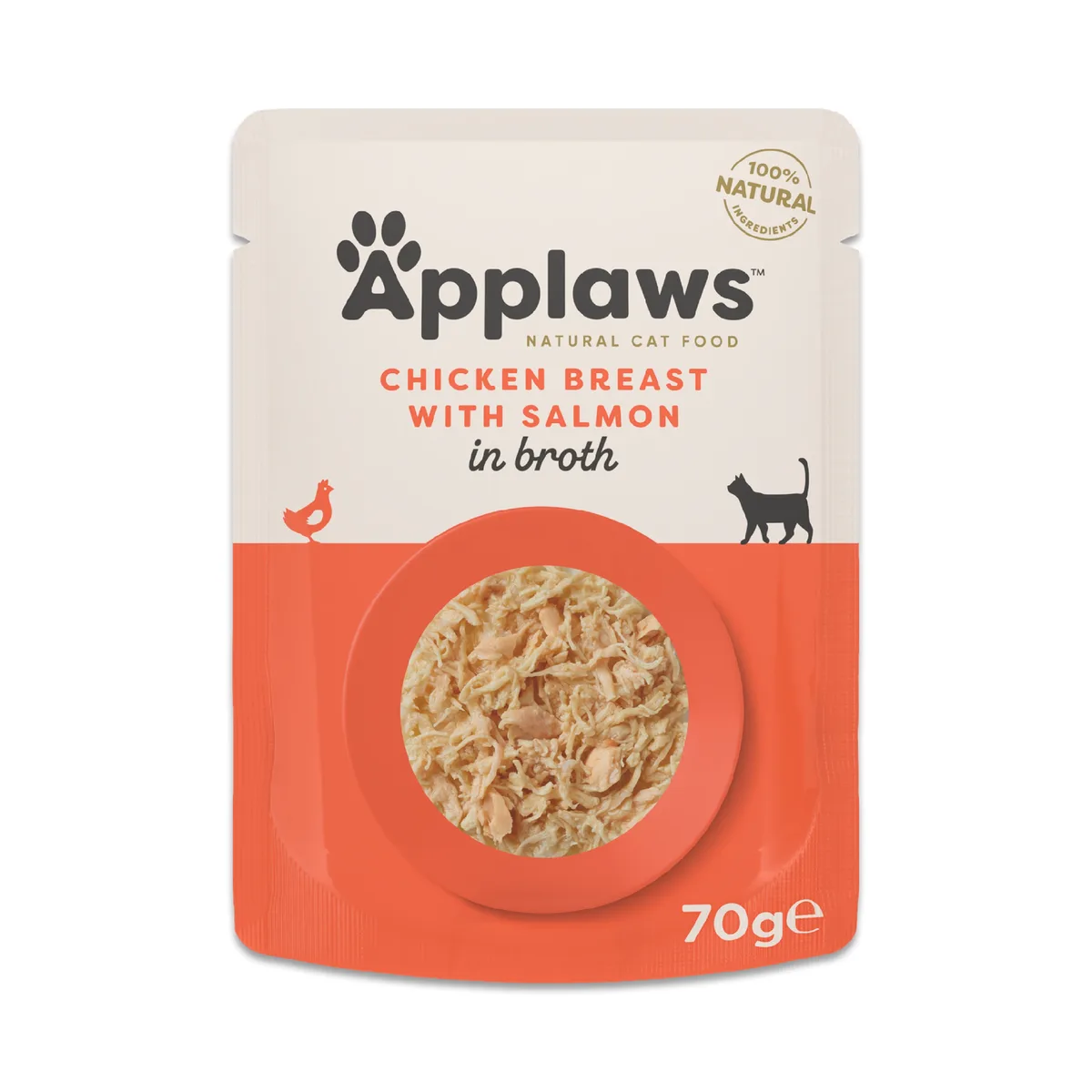 Economy pack 24x70 Kipfilet met zalm Applaws Naturel in bouillon natvoer voor katten by Applaws – product photo