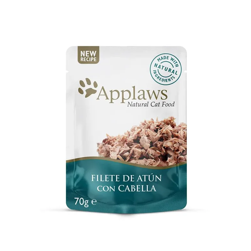 Gelatine Makreel Tonijnfilet 16x70g Natvoer Voor Katten fra Applaws – produktbillede