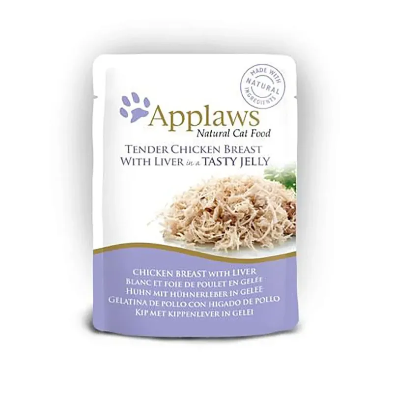 Pochette De Gelée-poulet Et Foie 178-251 Nourriture Humide Pour Chat de Applaws – photo produit