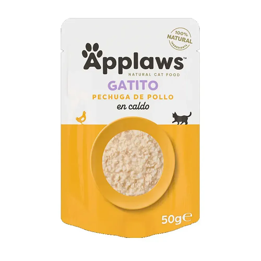 Hühnerbrust In Brühe Katzenfutter 12x50g von Applaws – Produktfoto