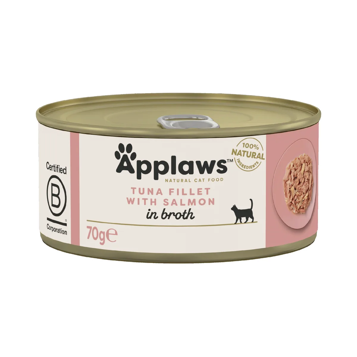in Bouillon 6 x 70 g Kattenvoer - Tonijnfilet & Zalm by Applaws – product photo