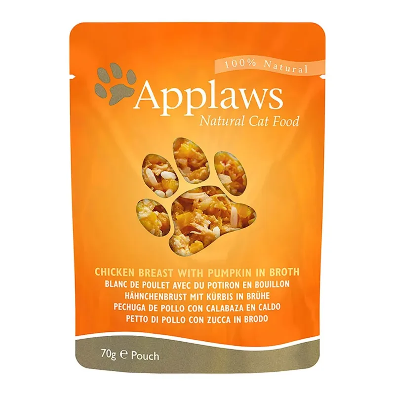 Katzenfutter Huhn Mit Kürbis 12x70g von Applaws – Produktfoto