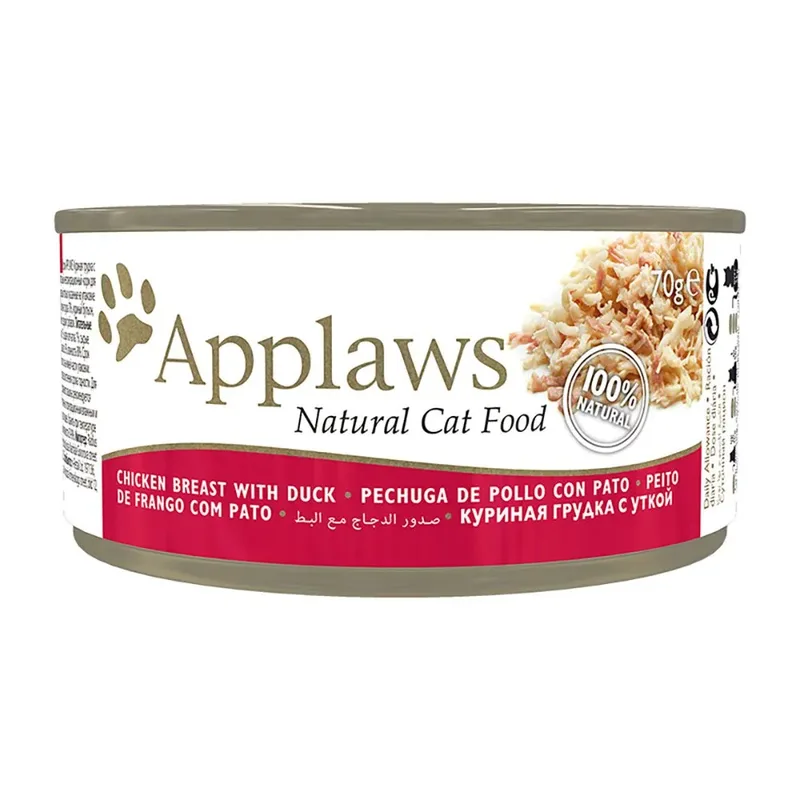 Kip En Eend 24x70g Nat Kattenvoer fra Applaws – produktbillede