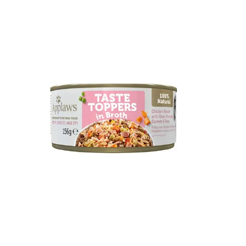 Kip Ham En Groentebouillon Topper 12x156g Natvoer Voor Honden by Applaws – product photo