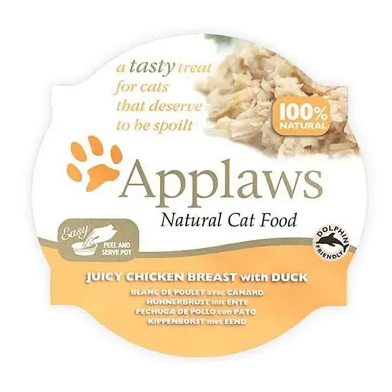 Kipfilet En Eend 10x60g Kattenvoer by Applaws – product photo