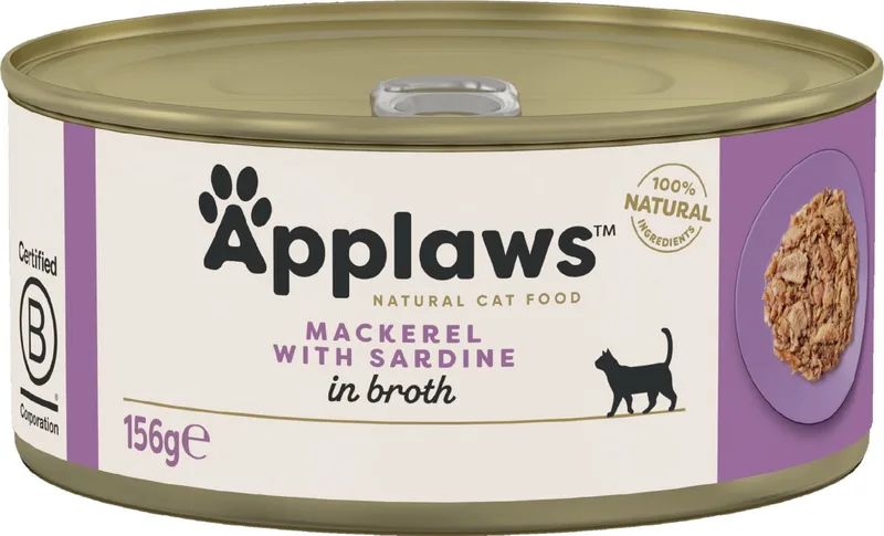 Makreel & Sardine - Kat - Natvoer - 24 x 156 gr von Applaws – Produktfoto