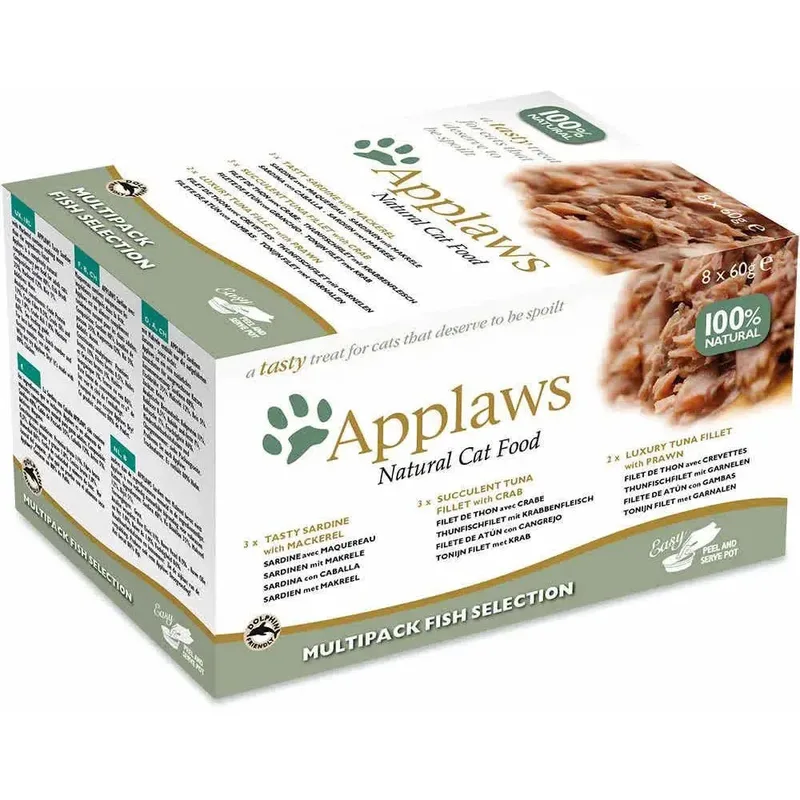Multi Selectie Vis Katten Snack 60g 8 Eenheden by Applaws – product photo