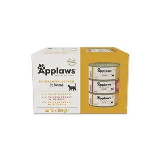 Multipack Kipselectie In Bouillon 12x156g Natvoer Voor Katten de Applaws – photo produit 1 sur 3