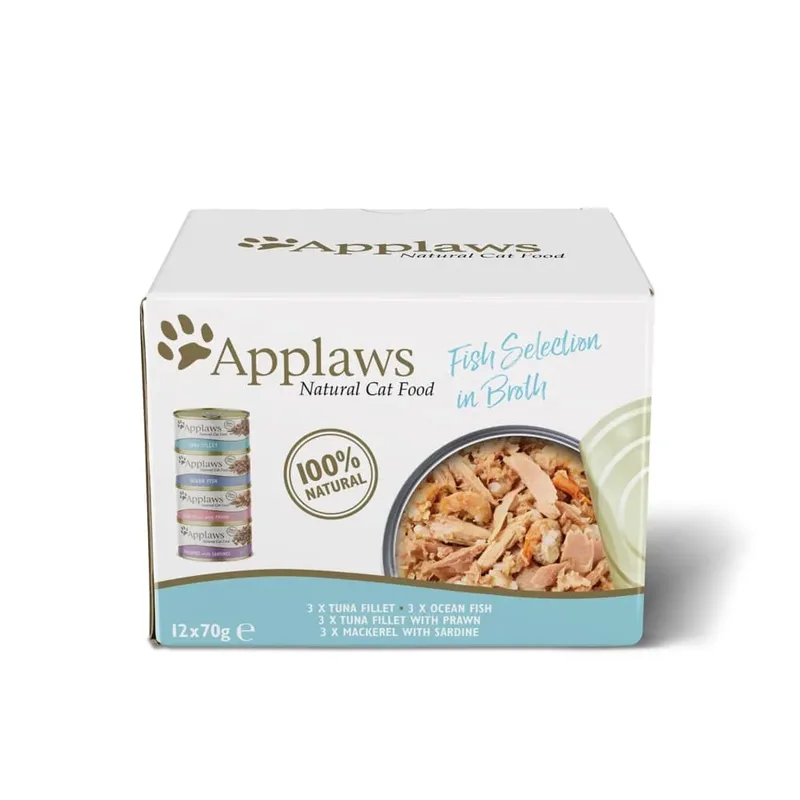 Multipack Sélection De Poissons 12x70g Nourriture Humide Pour Chat de Applaws – photo produit