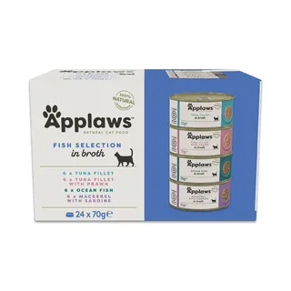 Multipack Visbouillon Selectie Kattenvoer 70 G 24 Eenheden by Applaws – product photo 1 of 3