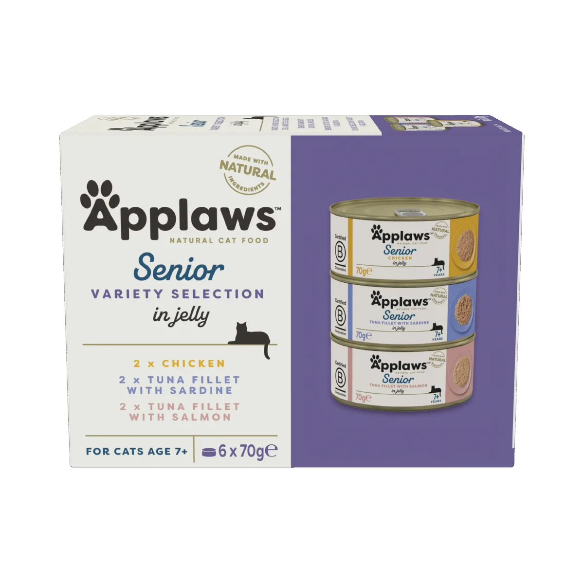 natvoeding multipack Senior 6 x 70 gr. by Applaws – product photo