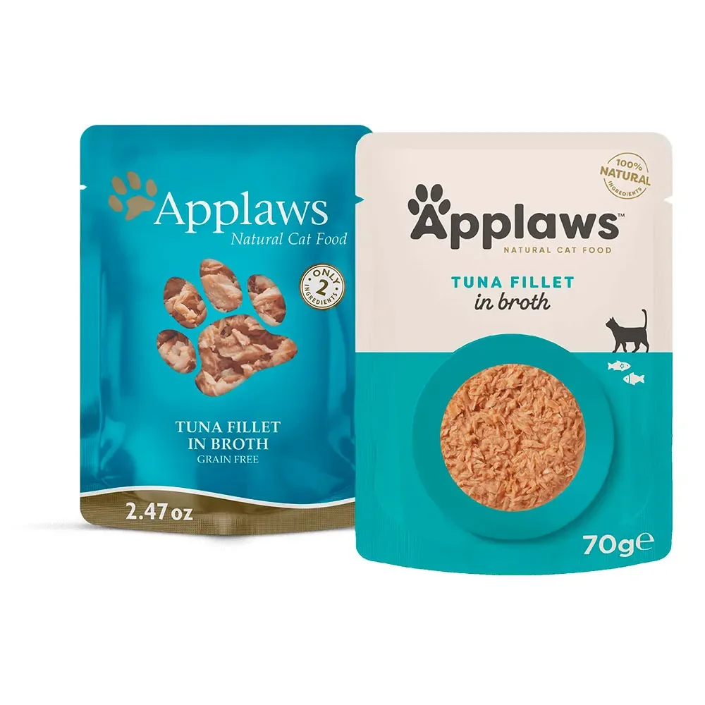 Natvoer Met Tonijnfilet Voor Katten 12x70g van Applaws – productfoto