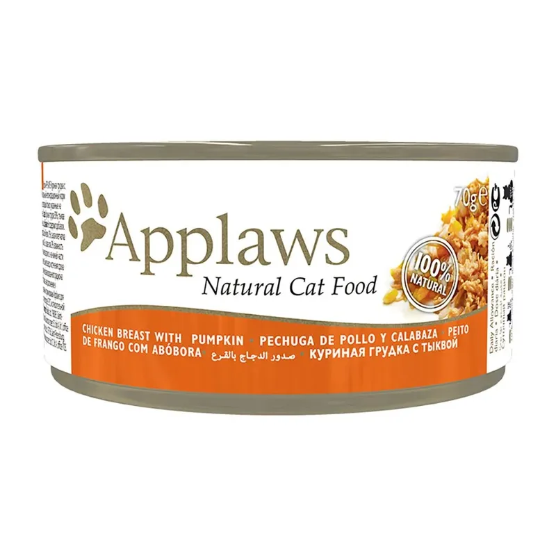 Natvoer Voor Katten Met Kip En Pompoen 24x70g by Applaws – product photo