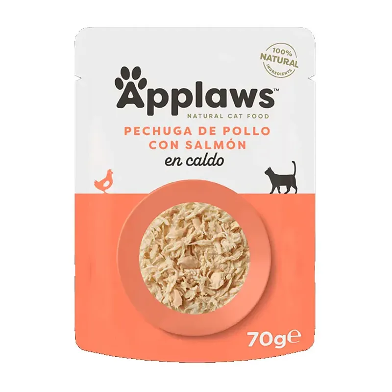 Nourriture Humide Pour Chats Au Poulet Et Au Saumon 12x70g de Applaws – photo produit