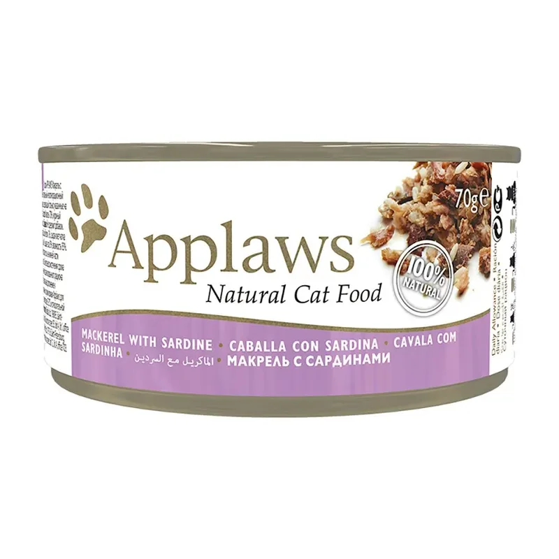 Natvoer Voor Katten Met Makreel En Sardine 24x70g by Applaws – product photo