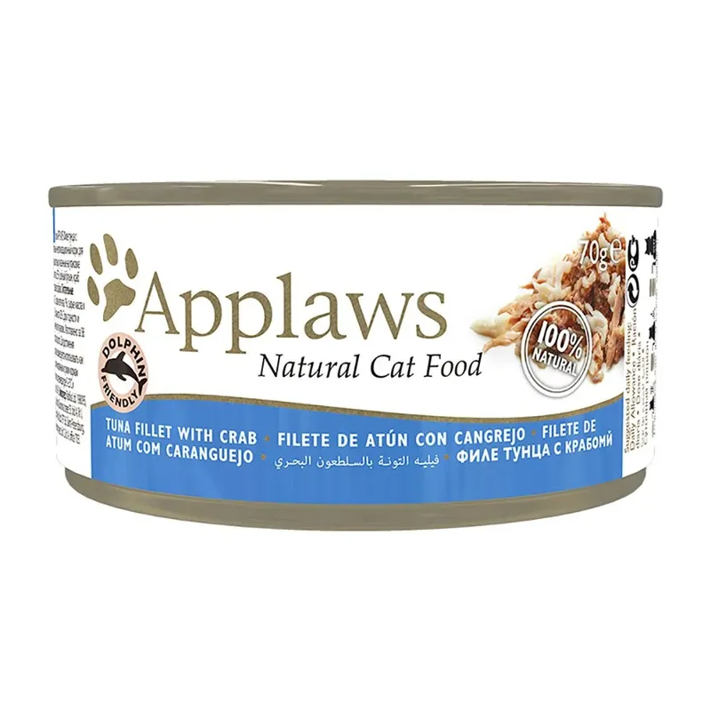 Nassfutter Für Katzen Thunfisch Und Krabben 24x70g von Applaws – Produktfoto