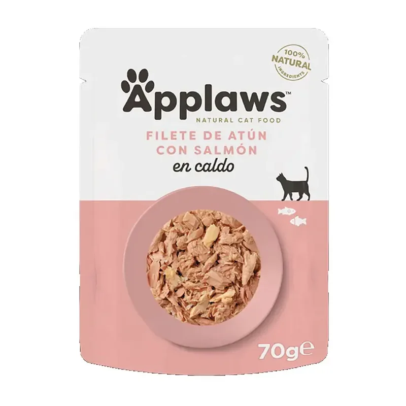 Nassfutter Für Katzen Mit Thunfisch Und Lachsfilet 12x70g von Applaws – Produktfoto