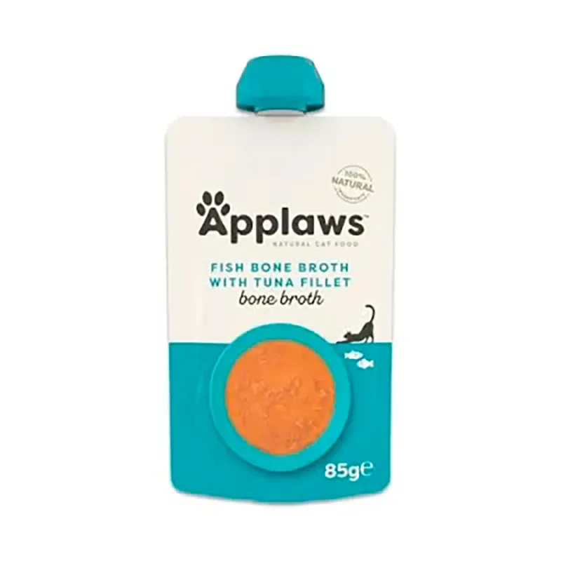 On Bone Visbouillon En Tonijnfilet Natvoer Voor Katten 12x85g by Applaws – product photo