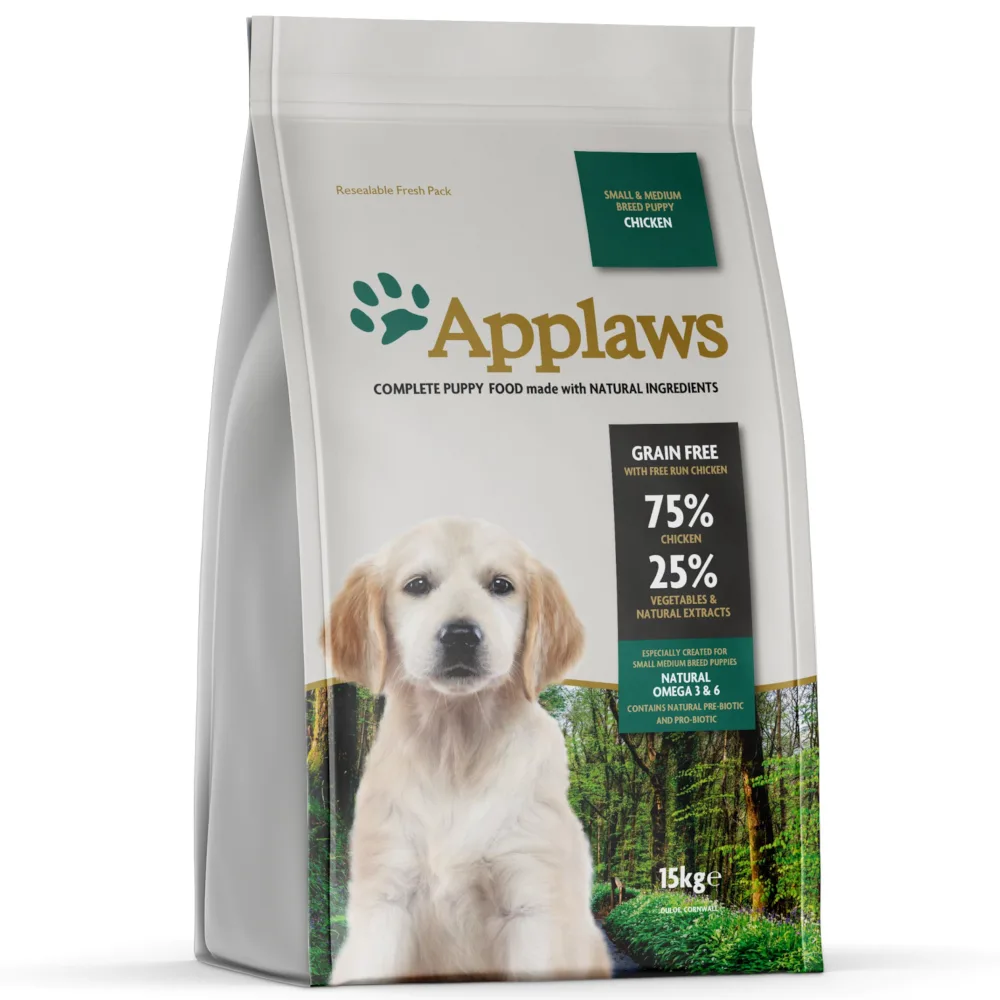 Puppy Small & Medium Breed - Kip Hondenvoer - 2 x 15 kg by Applaws – product photo