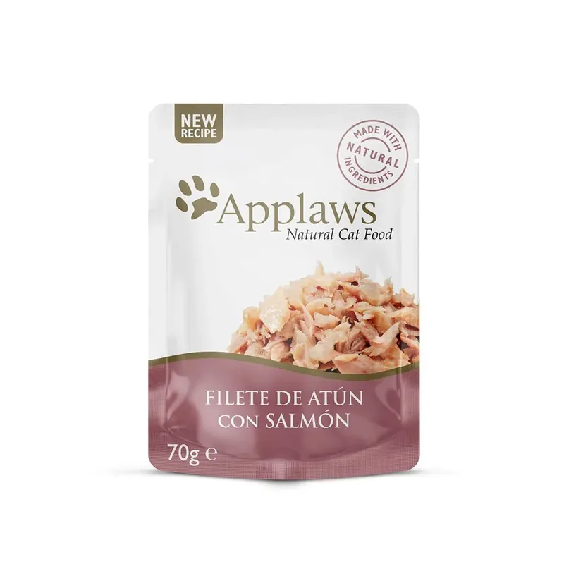 Thunfisch-und Lachsfilet-gelatine 16x70g Nassfutter Für Katzen von Applaws – Produktfoto