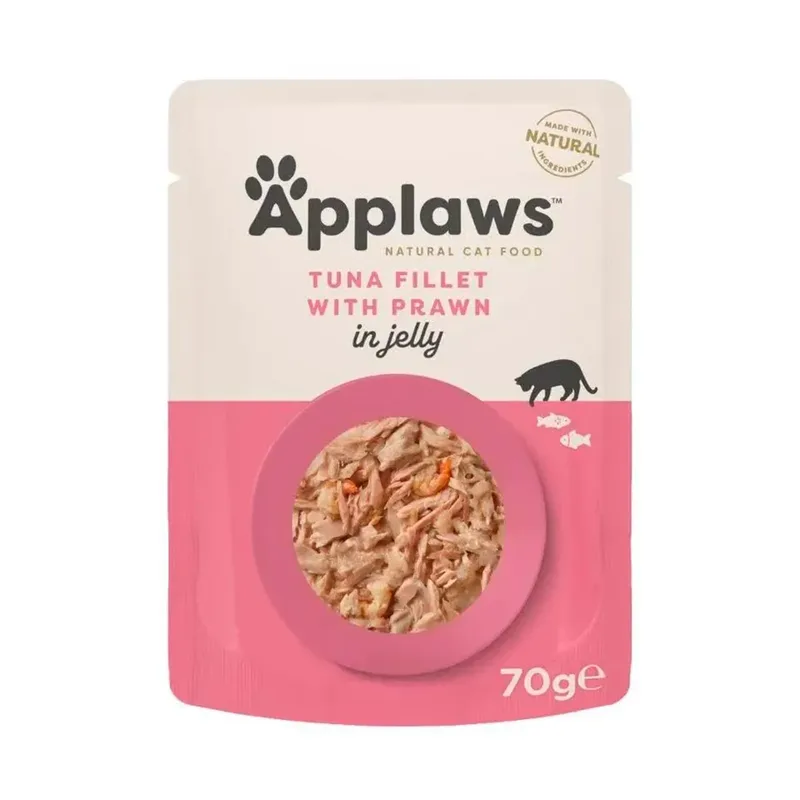 Tonijn In Gelei Met Garnalen Natvoer Voor Katten 16x70g de Applaws – photo produit