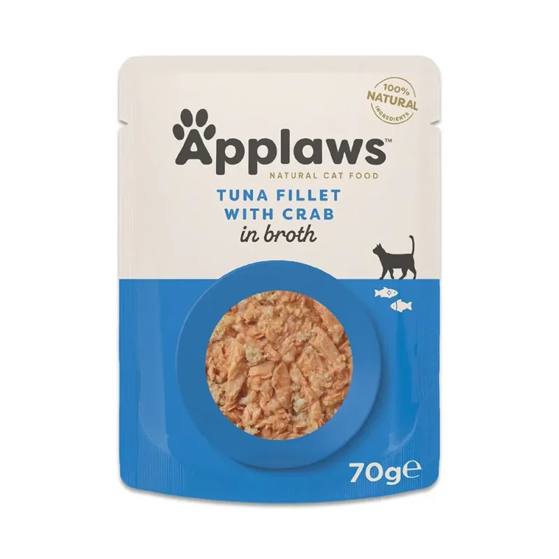 Tonijnfilet Met Krab In Bouillon 70 G Kattenvoer by Applaws – product photo 1 of 3
