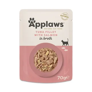 Thunfischfilet Mit Lachs In Brühe Katzenfutter 70 G von Applaws – Produktfoto 1 von 3