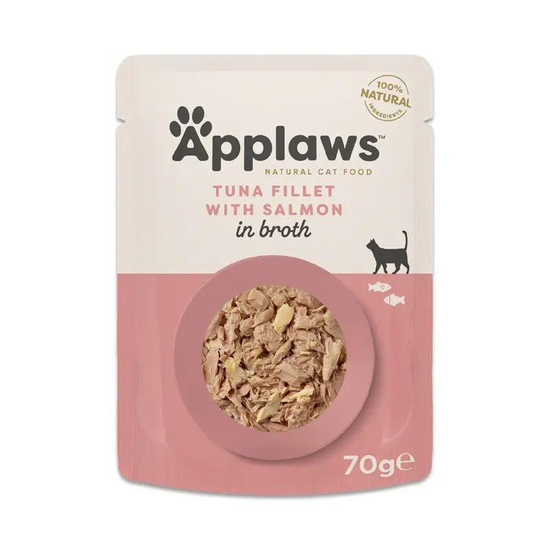 Thunfischfilet Mit Lachs In Brühe Katzenfutter 70 G von Applaws – Produktfoto 1 von 3