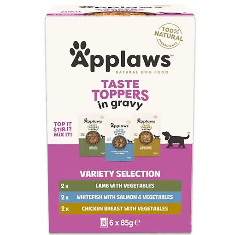 Topper Saus Variëteit Multipack Nat Hondenvoer 6x85g by Applaws – product photo