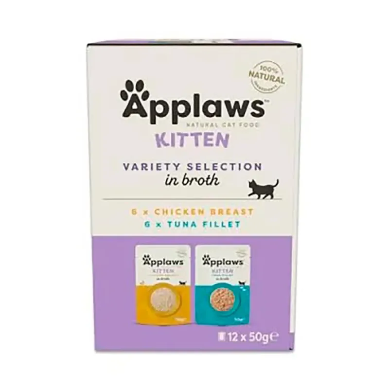 Variatie Selectie In Bouillon Natvoer Voor Katten 12x50g by Applaws – product photo