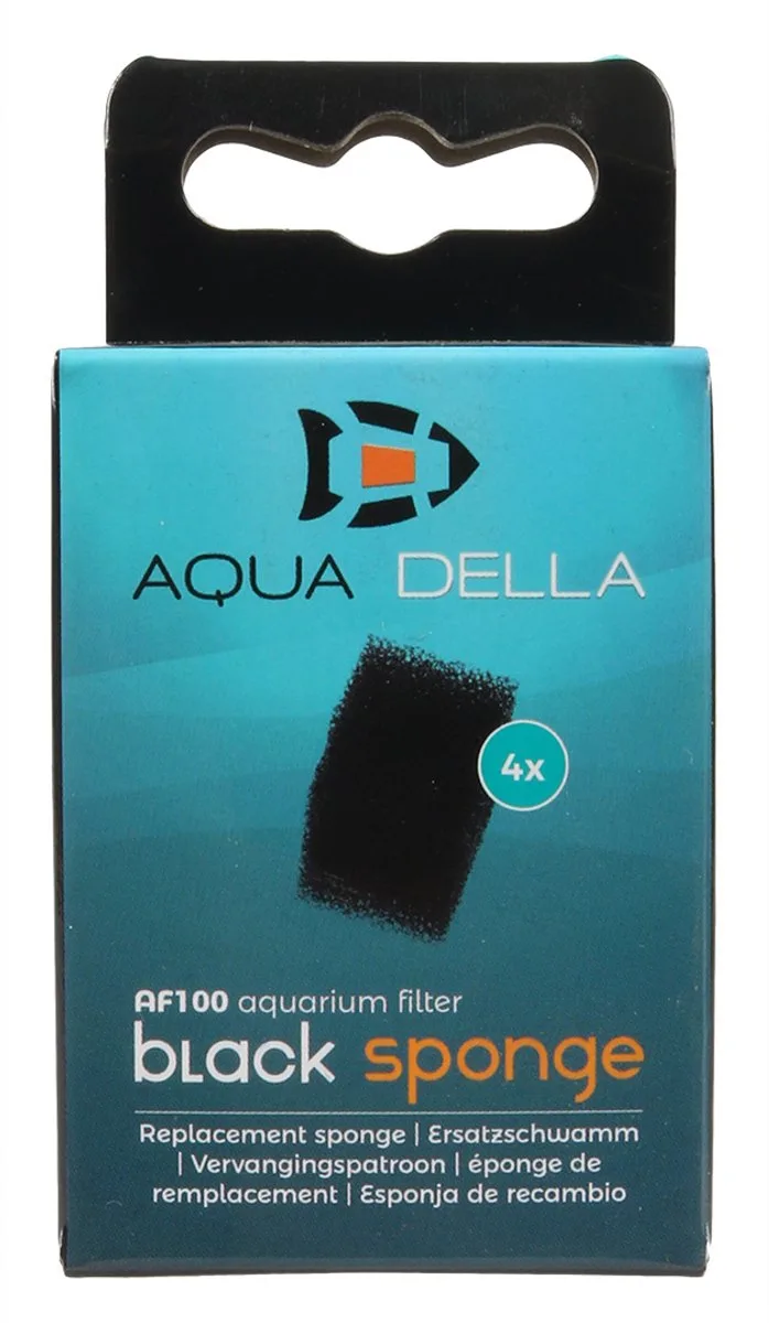 Aquarium Filtermateriaal - Vissen - Spons Af-100 4st Zwart - 4st de Aqua Della – photo produit
