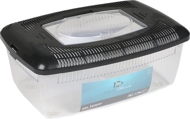 Aquarium - Vissen - Pet Keeper Dierenbox Low Xl - 48x31x18cm - 1st by Aqua Della in Black – product photo