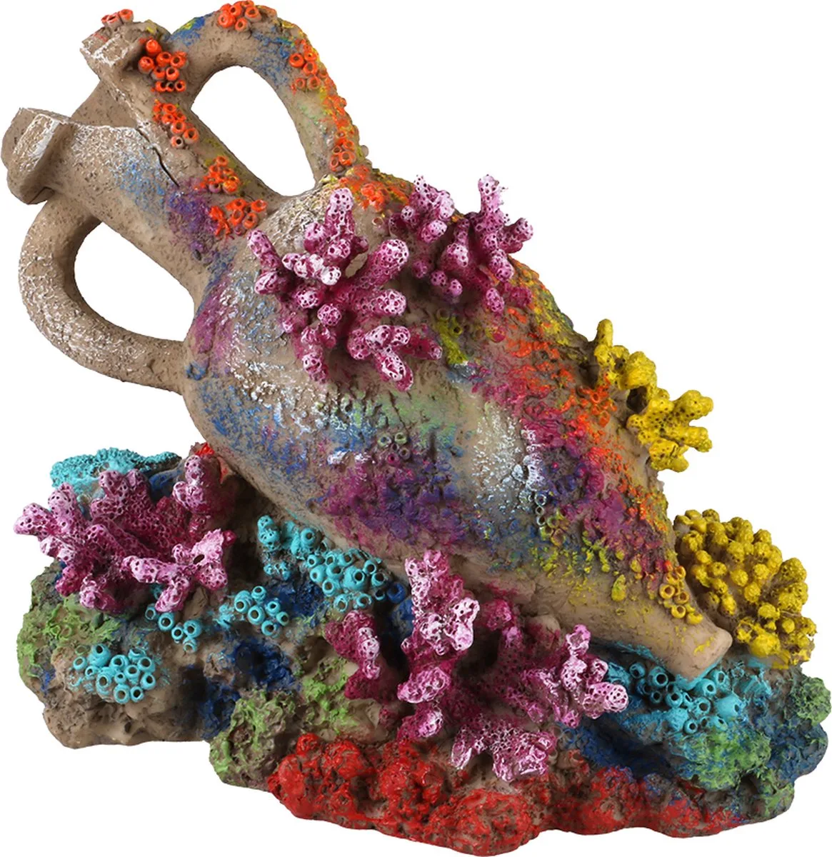 Aquariumdecoratie - Vissen - Amfoor Koraal 1 15x8,9x11,5cm - 1st van Aqua Della in Meerkleurig – productfoto