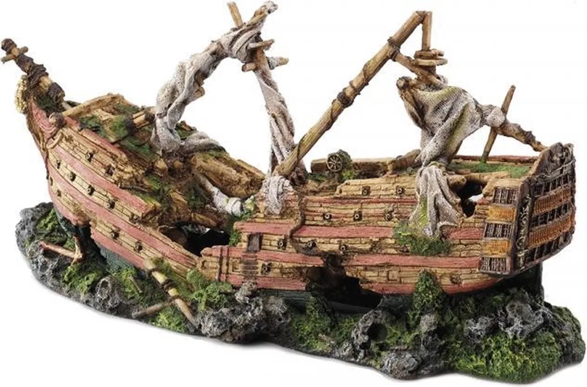 Auqa Della Galeonwreck XXL - 73x26,5x34CM fra Aqua Della i Flerfarvet – produktbillede