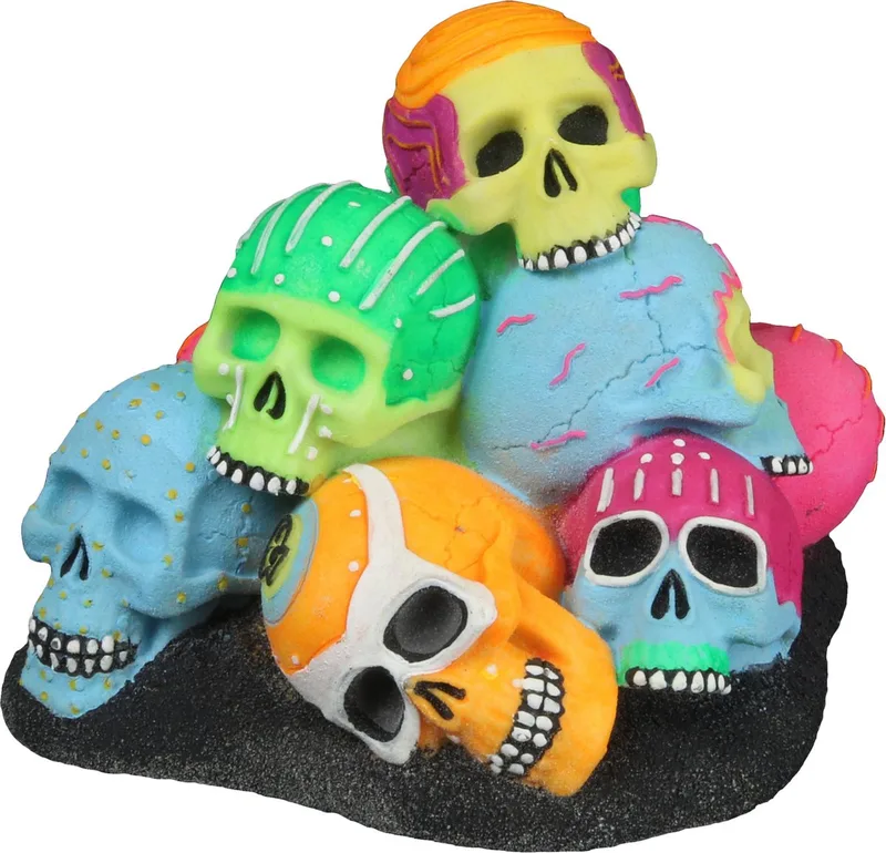 Dia De Los Muertos Schedels Stapel - Aquarium - Ornament - 15.1x14.2x11.8 cm de Aqua Della en Multicolore – photo produit