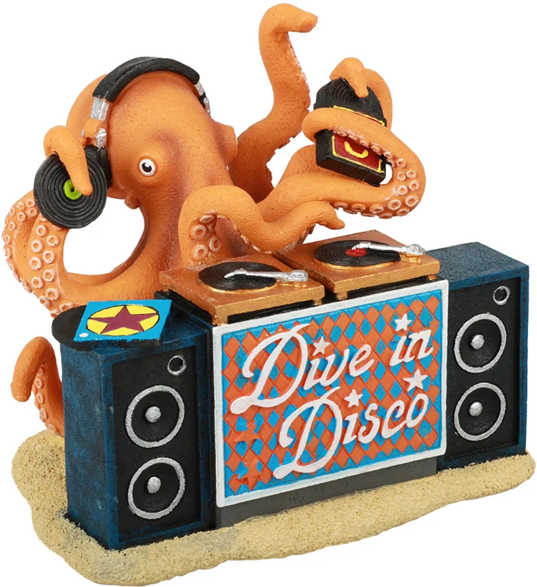 Dive in Disco - Grappig Aquariumornament - Gifvrij - 13x9x12cm van Aqua Della in Meerkleurig – productfoto