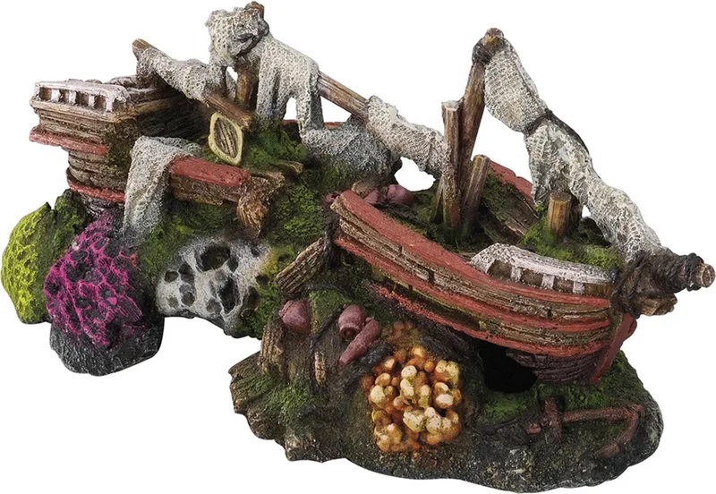 Gezonken Schip 2 - Aquarium - Ornament - 25x10.5x11.5 cm de Aqua Della en <> – photo produit