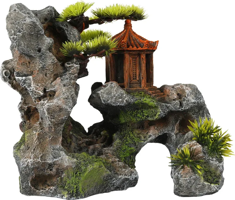 Heiligdom Op Berg - Aquarium - Ornament - 23.7x13x19.5 cm de Aqua Della en <> – photo produit